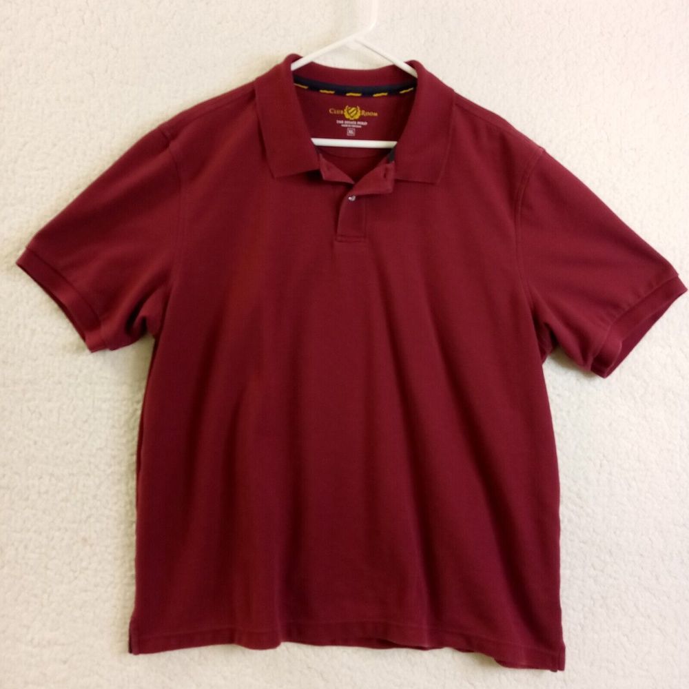 Club Room XL Polo Shirt‎ Golf Shirt Men's Short Sleeve Estate Polo Burgundy